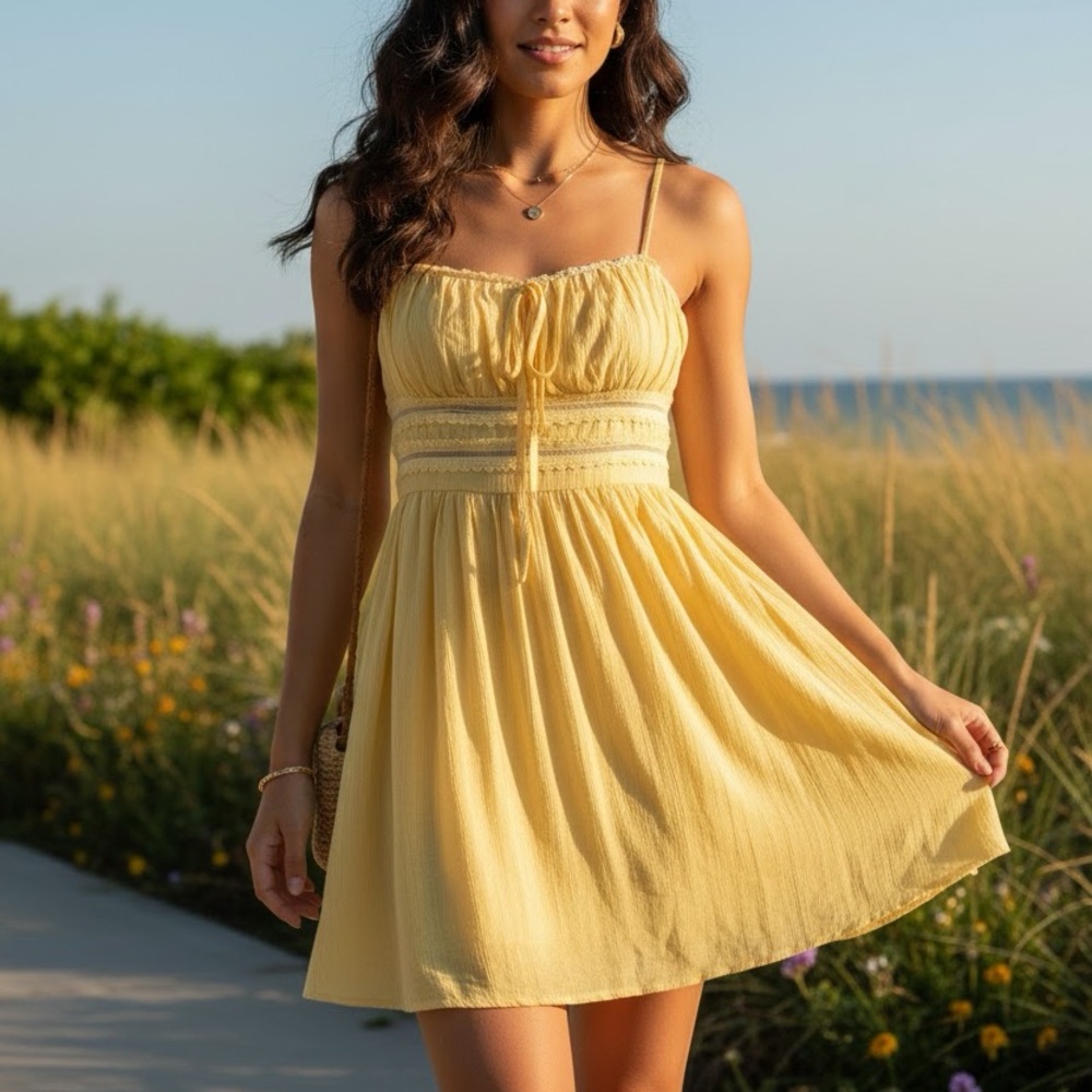 Forever 21 Light Yellow Mini Dress